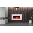 Sined MONTE Cheminée électrique murale en acier et verre 1500W Flame effect LED, White