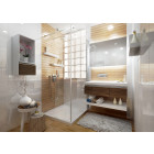 Paroi fixe ancocombi, verre transparent 6mm avec stabilisateur inclus - dimension au choix