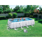Piscine rectangulaire power steel frame pools avec filtre à sable (sable non inclus) + échelle + tapis de sol + bâche - bestway - 549 x 274 x 122cm
