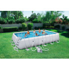 Piscine rectangulaire power steel frame pools avec filtre à sable (sable non inclus) + échelle + tapis de sol + bâche - bestway – 671 x 366 x 132cm