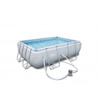 Piscine rectangulaire power steel frame pools + pompe de filtration à cartouche - bestway - 2.82m x 1.96m x 84cm