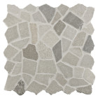 Mosaïque pierre naturelle crush - 30x30x0.8cm - ice grey