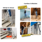 Echelle télescopique + plate-forme multifonctions haut 4.4m - solucio