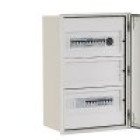 Chassis 24 modules 2 rangées avec plastrons et rails DIN pour coffret 400X300