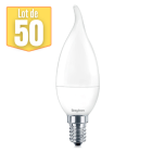 Lot de 50 ampoules led bougie 5w (eq.35w) e14 3000k