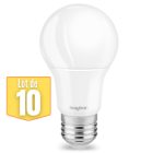 Le lot de 10 ampoules led a60 9w (eq. 60w) e27 3000k