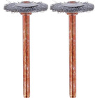 Lot de 2 brosses acier inoxydable couronne pour Dremel - 26150530JA