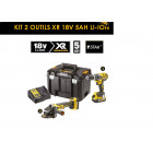 Kit 2 outils 18v perceuse à percussion + meuleuse 18v 2x5ah Dck2080p2t