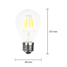 Ampoule led e27 cob filament a60 8w 220v 360 - couleur eclairage au choix