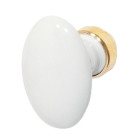 Bouton porcelaine double ovale BRIONNE C6x90 - Blanc - 000.1526.01PN