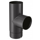Isotip té 90° + tampon pour tuyau email 0,7 mm - 150 - noir