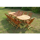 Ensemble de jardin en teck huilé haasi 10 chaises jumak