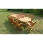 Ensemble de jardin en teck huilé haasi 10 fauteuils jumak