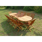 Ensemble de jardin en teck huilé haasi 12 chaises jumak