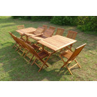 Ensemble de jardin en teck huilé kaloa 10 chaises jumak