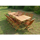 Ensemble de jardin en teck huilé kaloa 12 chaises jumak