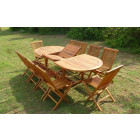 Ensemble de jardin en teck huilé munggi 10 chaises jumak