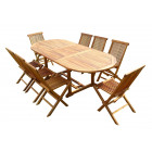Ensemble de jardin en teck huilé munggi 8 chaises jumak