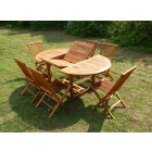 Ensemble de jardin en teck huilé sentak 6 chaises jumak