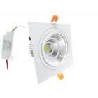 Spot encastrable led cob carré orientable 12w 80 - couleur eclairage au choix