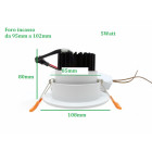 Spot encastrable led cob rond orientable 5w 80 - couleur eclairage au choix