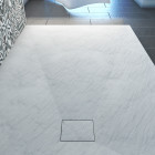 Receveur à poser en matériaux composite smc - finition ardoise blanc mat - 80x120cm - rock 2 white 80