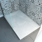 Receveur à poser en matériaux composite smc - finition ardoise blanc mat - 90x140cm - rock 2 white 90