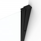 Paroi porte de douche à double portes pivotantes - flappy black 80 - 80x200cm - profile noir mat - verre transparent 6mm Aurlane - FAC224