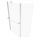 Pare baignoire avec volet pivotant 130x105cm profile aluminium laque blanc et verre transparent - heritage white