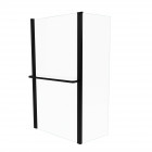 Pare baignoire avec volet pivotant 130x105cm profile aluminium noir mat et verre transparent - heritage black mat Aurlane - FAC279