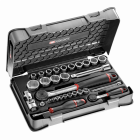 Coffret mixte cliquet + douilles 1/4  et 1/2 6 pans métriques FACOM - RS.161-1PB