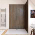 Panneau mural de douche finition pierre en composite pierre de mica et résine - 120 x 210 cm - stone'it wood stone 120 Aurlane - FAC337