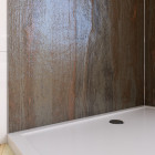 Panneau mural de douche finition pierre en composite pierre de mica et résine - 120 x 210 cm - stone'it wood stone 120 Aurlane - FAC337