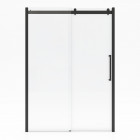 Paroi porte de douche type industriel coulissante noir mat - 140x200cm - verre trempé 8mm - railroad dark 140 front Aurlane - FAC358