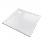 Receveur de douche a poser extra plat en acrylique blanc carre - 90x90cm - bac de douche whiteness ii 90