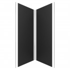 Pack panneaux muraux noir en aluminium avec profilé d'angle et de finition anodise brillant - 90 x 90cm - wall'it black 90x90