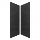 Pack panneaux muraux ardoise noir en composite avec profilé d'angle et de finition noir mat- 90 x 90cm - stone'it slate 90x90 Aurlane - FAC406