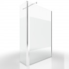 Pack paroi de douche depolie 120cm profile chrome - dim: 120x200cm - freedom 2 depoli 120 + barre de fixation freedom 2 telescopic + volet pivotant dépoli Aurlane - FAC448