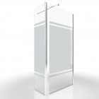 Pack paroi de douche mirror 90cm profile chrome - dim: 90x200cm - freedom 2 mirror 90 + barre de fixation freedom 2 telescopic + volet pivotant freedom 2 mirror Aurlane - FAC453
