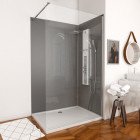 Pack panneaux muraux gris en aluminium avec profilé d'angle et de finition chrome + receveur a poser - 90 x 120cm - wall'it gris 90x120 + whiteness ii 120 Aurlane - PACP007