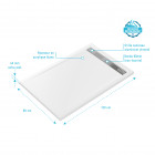 Receveur en acrylique Blanc 80x120x4 cm – Grille Linéaire Chrome – WHITENESS II Aurlane - FAC486