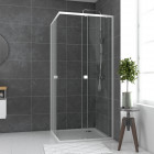 Paroi porte de douche carrée blanc extensible 77 à 90cm de largeur - verre transparent - whity