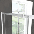 Paroi porte de douche coulissante blanc 140x185cm - extensible de 127cm à 140.5cm - whity slide 140