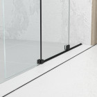 Porte de douche coulissante 120x195cm verre trempé transparent 6mm - finition noire mate - slide-in Aurlane - FAC508