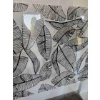 Paroi de douche 120x195cm sérigraphie type jungle - verre transparent 5mm avec bras de fixation noir mat redécoupable - forest 120 Aurlane - FAC511