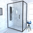 Paroi porte de douche coulissante + retour 140x90cm - crush 140-90