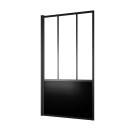 Pare baignoire pivotant 140x80cm type industriel - profilé noir mat - verre trempé - glassy screen Aurlane - FAC671