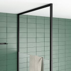 Pare baignoire 75x153cm extensible jusqu’à 202cm - aluminium noir mat - verre trempé 6mm - stretchy Aurlane - FAC689