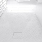 Receveur à poser en matériaux composite SMC – Finition ardoise blanc mat – 90×120 cm – ROCK 2 WHITE Aurlane - FAC697