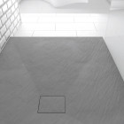 Receveur à poser en matériaux composite SMC – Finition ardoise gris – 90x120cm – ROCK 2 GREY 90 Aurlane - FAC698